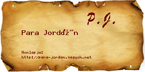 Para Jordán névjegykártya